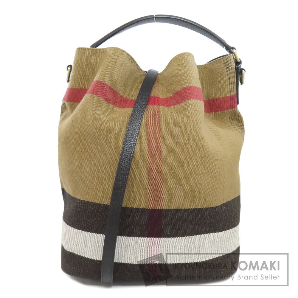Burberry Hobo Check Canvas Shoulder Bag